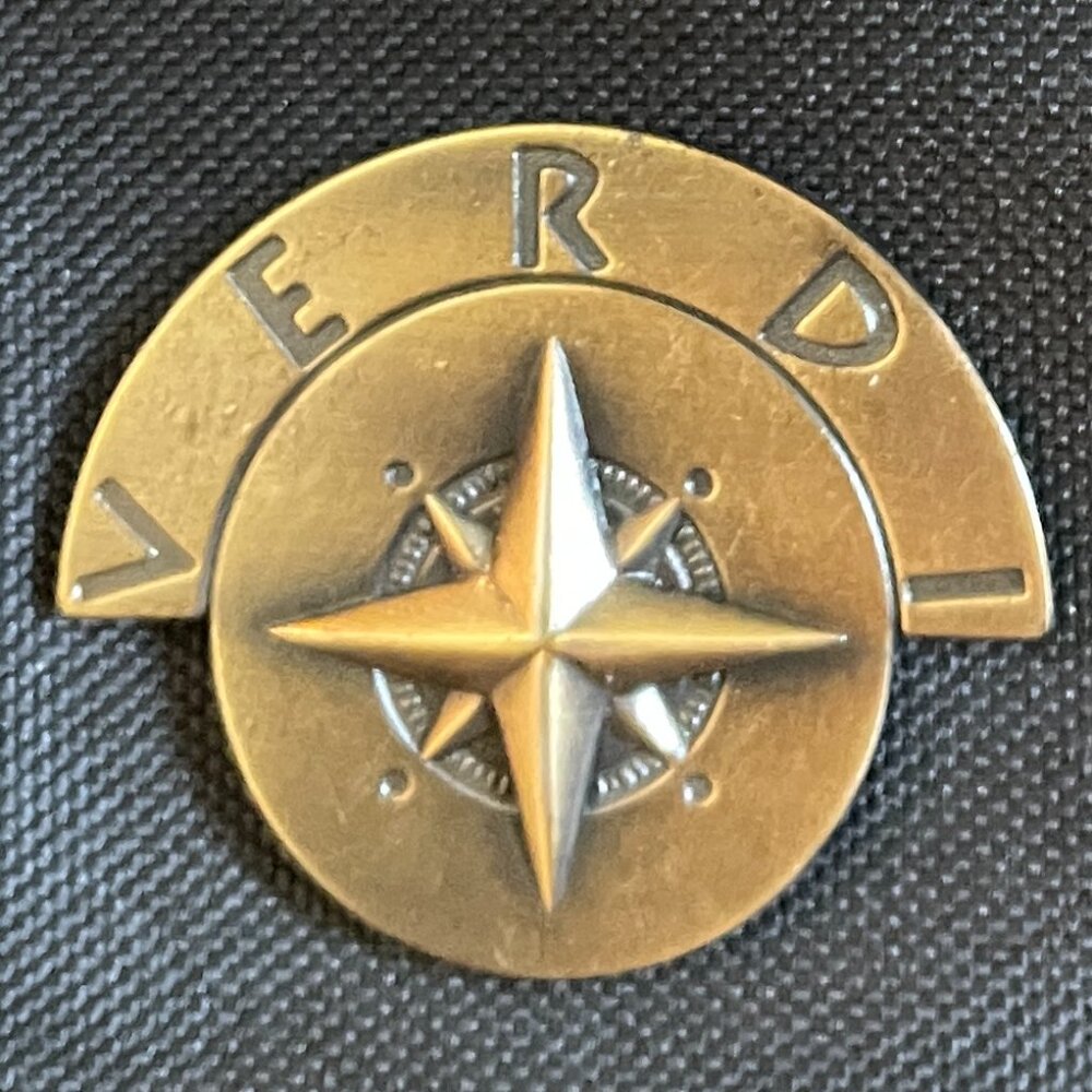 Vintage Verdi Weekender Duffel Bag - Navy Canvas / Brown Leather